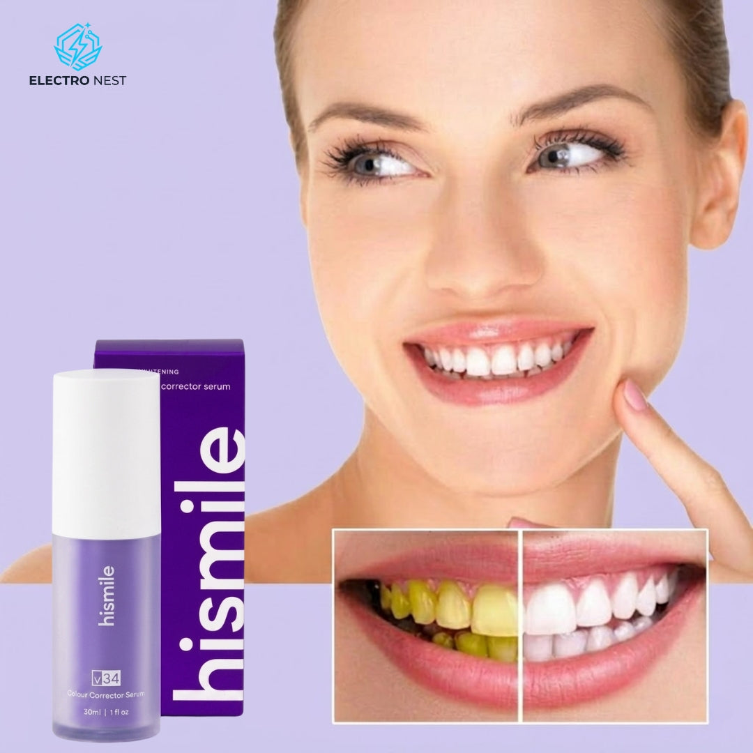 HiSmile V34 Teeth Whitening Purple Toothpaste – Color Corrector Serum for Yellow Stain Removal & Bright White Teeth