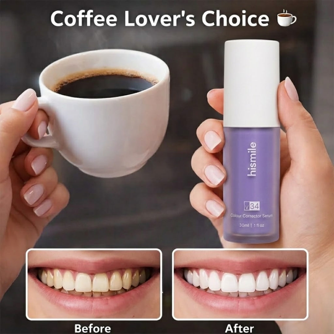 HiSmile V34 Teeth Whitening Purple Toothpaste – Color Corrector Serum for Yellow Stain Removal & Bright White Teeth