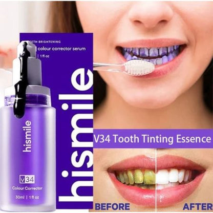 HiSmile V34 Teeth Whitening Purple Toothpaste – Color Corrector Serum for Yellow Stain Removal & Bright White Teeth