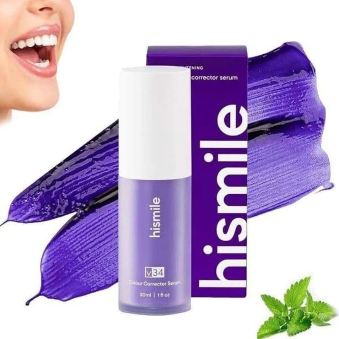 HiSmile V34 Teeth Whitening Purple Toothpaste – Color Corrector Serum for Yellow Stain Removal & Bright White Teeth