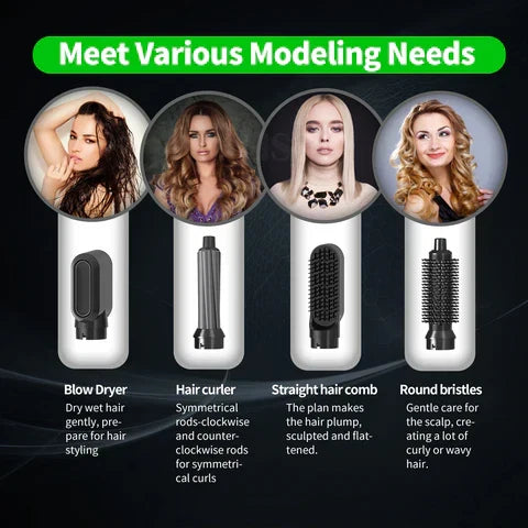 5-in-1 Ceramic Air Wrap Hair Styler – Hot Air Brush, Curler, Straightener & Volumizer