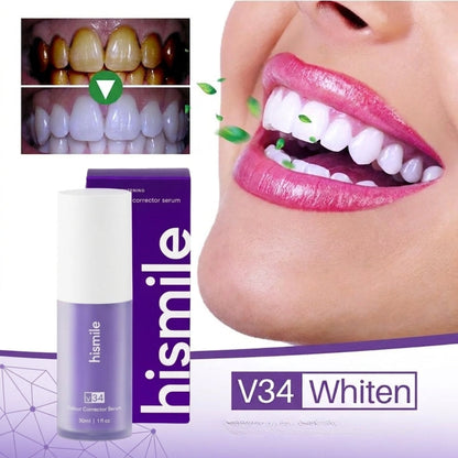 HiSmile V34 Teeth Whitening Purple Toothpaste – Color Corrector Serum for Yellow Stain Removal & Bright White Teeth
