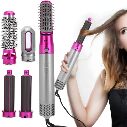 5-in-1 Ceramic Air Wrap Hair Styler – Hot Air Brush, Curler, Straightener & Volumizer