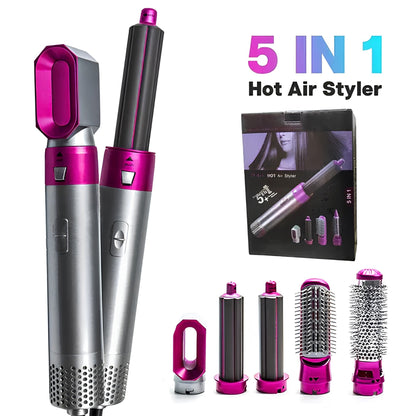 5-in-1 Ceramic Air Wrap Hair Styler – Hot Air Brush, Curler, Straightener & Volumizer