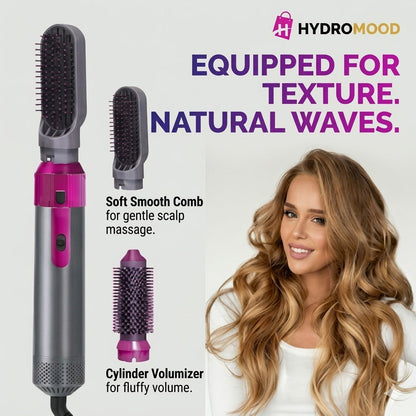 5-in-1 Ceramic Air Wrap Hair Styler – Hot Air Brush, Curler, Straightener & Volumizer