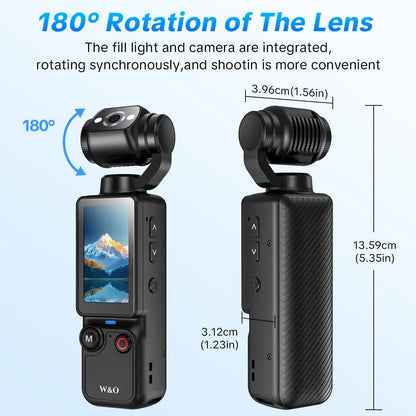 Body Camera with 180° Rotating Lens – Portable Wearable Mini Camera