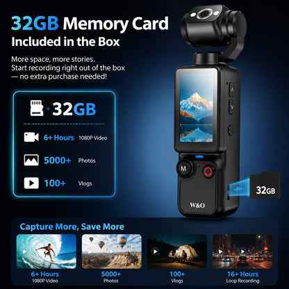 Body Camera with 180° Rotating Lens – Portable Wearable Mini Camera