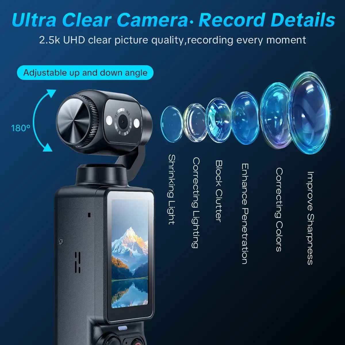 Body Camera with 180° Rotating Lens – Portable Wearable Mini Camera