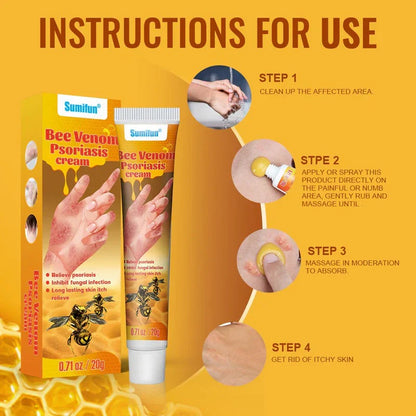 Sumifun Bee Venom Psoriasis Cream – Fast Itch Relief, Anti-Fungal & Skin Repair Treatment (20g)